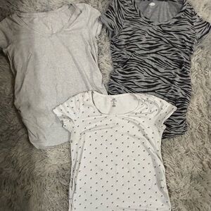 H&M Women's Gray, Zebra Print, and White Tees